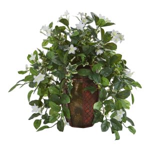 Floor Plants | Stephanotis and Ivy Artificial Plant in Decorative Planter Artificial Plants Floor Plants