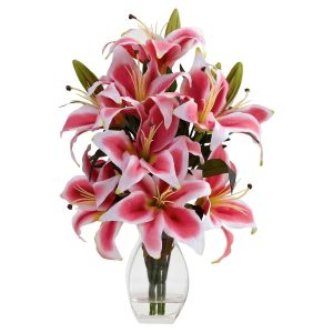 Lilies | Rubrum Lily Decorative Vase Artificial Flowers Lilies