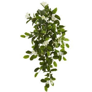 Bushes | 19" Mixed Stephanotis & Ivy Hanging Artificial Plant (Set of 4) Artificial Plants Bushes