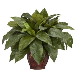 Ferns | Birdsnest Fern Decorative Vase Silk Plant Artificial Plants Ferns