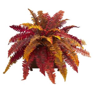 Floor Plants | Autumn Boston Fern Artificial Plant in Planter Artificial Plants Ferns