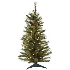 Artificial Christmas Trees | 3' Christmas Tree Pine Cones & Clear Lights Artificial Christmas Trees Artificial Christmas Trees