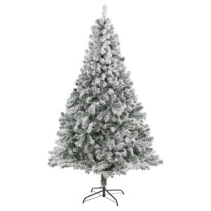 Artificial Christmas Trees | 7' Flocked Rock Springs Spruce Artificial Christmas Tree with 800 Bendable Branches Artificial Christmas Trees Artificial Christmas Trees