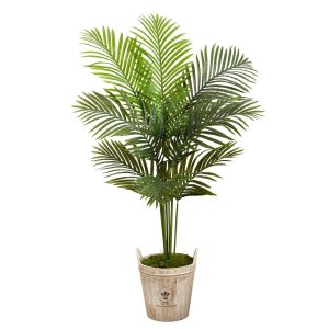 Artificial Palm Trees | 5’ Paradise Palm Artificial Tree in Farmhouse Planter Artificial Palm Trees Artificial Palm Trees