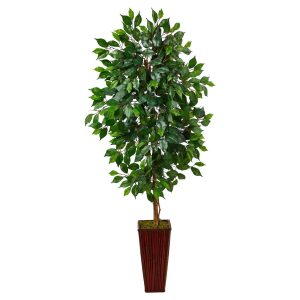 Ficus Trees | 5' Ficus Artificial Tree in Bamboo Planter Artificial Trees Ficus Trees